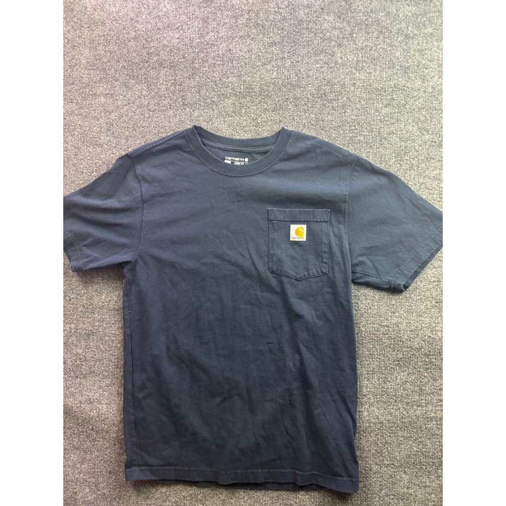 Carhartt Pocket T-Shirt Mens Small Navy Blue Loose Fit K87 Workwear Tee